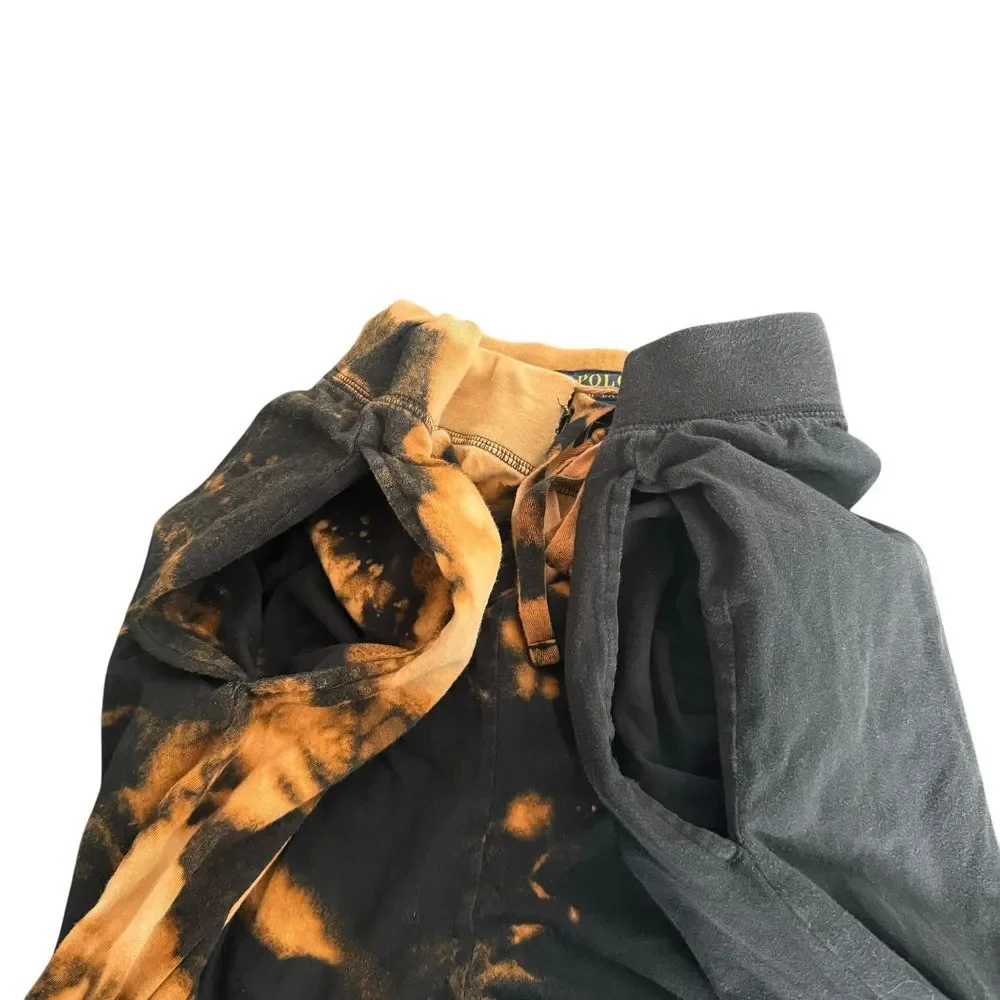 Polo Ralph Lauren Sleepwear Custom Bleached Two Tone Spell Out Logo Men 1X Black